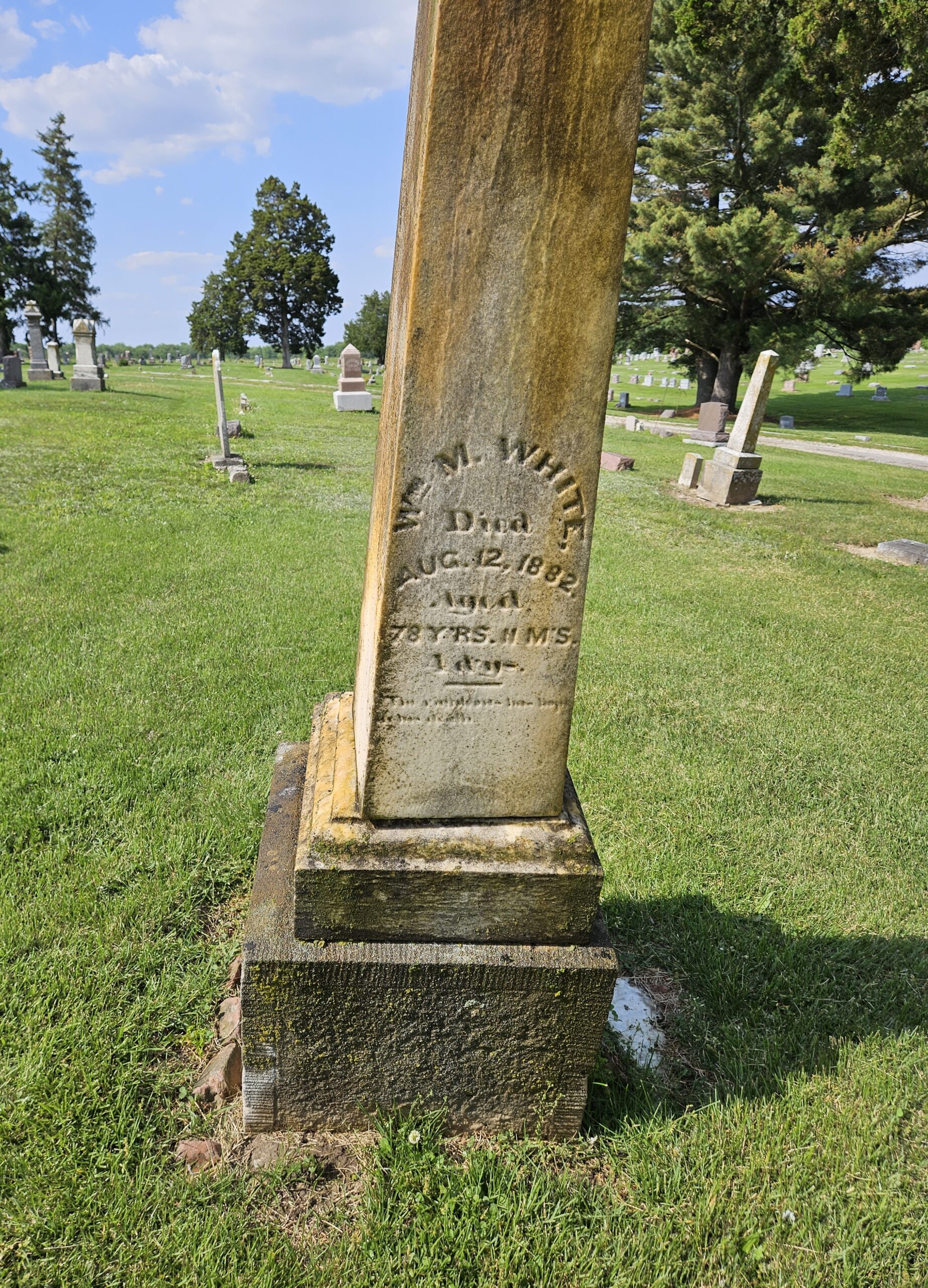 William And Hannah (Milliken) White Tombstones In Pana, IL ...